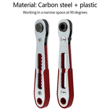 Load image into Gallery viewer, Mini Bi-directional Ratchet Screwdriver Wrench Multi-purpose Manual Flat Head Style Socket Wrench