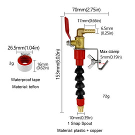 Angle Grinder Marble Cutting Machine Water Filling / Spraying Device Cooling Dusting Dust Spray Nozzle, 1 Snap Spout + Waterproof Tape, 1 Snap Aluminum Tube Spout-Longer, Bamboo Tube, 1 Snap Aluminum Tube Spout-Short