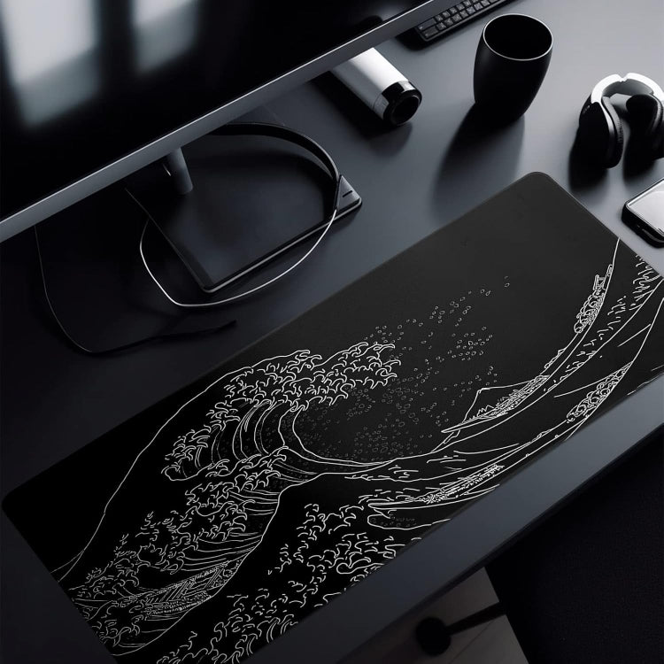 Big Wave Gaming Mouse Pad Non-Slip Rubber Desk Mat, 300x600x2mm, 300x700x3mm, 300x800x2mm, 300x800x3mm, 400x900x2mm, 400x900x3mm