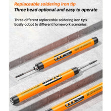 Load image into Gallery viewer, USB Digital Display Charging Soldering Iron Set 5-speed Temperature Adjustable, Standard Edition Gray, Standard Edition Orange, 3 Heads Orange, 3 Heads Gray