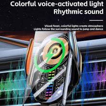 Load image into Gallery viewer, 15W Car Sound Pickup Atmosphere Light Wireless Mobile Phone Charging Stand