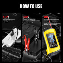 Load image into Gallery viewer, FOXSUR 12V8A SUV Car Motorcycle Intelligent Repair Type Lead-acid Battery Charger, EU Plug, US Plug, UK Plug