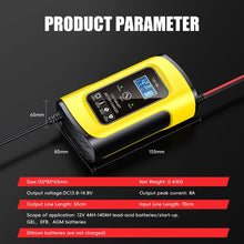 Load image into Gallery viewer, FOXSUR 12V8A SUV Car Motorcycle Intelligent Repair Type Lead-acid Battery Charger, EU Plug, US Plug, UK Plug