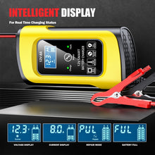 Load image into Gallery viewer, FOXSUR 12V8A SUV Car Motorcycle Intelligent Repair Type Lead-acid Battery Charger, EU Plug, US Plug, UK Plug