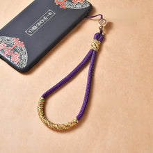 Load image into Gallery viewer, Carved Auspicious Cloud Hand-Woven Mobile Phone Anti-Lost Wrist Lanyard Key Pendant