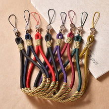 Load image into Gallery viewer, Carved Auspicious Cloud Hand-Woven Mobile Phone Anti-Lost Wrist Lanyard Key Pendant