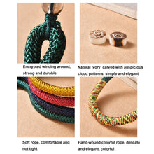 Load image into Gallery viewer, Carved Auspicious Cloud Hand-Woven Mobile Phone Anti-Lost Wrist Lanyard Key Pendant