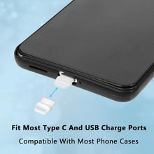 Load image into Gallery viewer, USB-C Charging Port Phone Dust Plug Lanyard Cleaning Brush Set