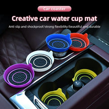 Load image into Gallery viewer, Car Bowl-shaped Non-slip Heat-insulating Double-ring Water Coaster, Black, Red, Gray, Pink, Blue, Yellow, White, Purple