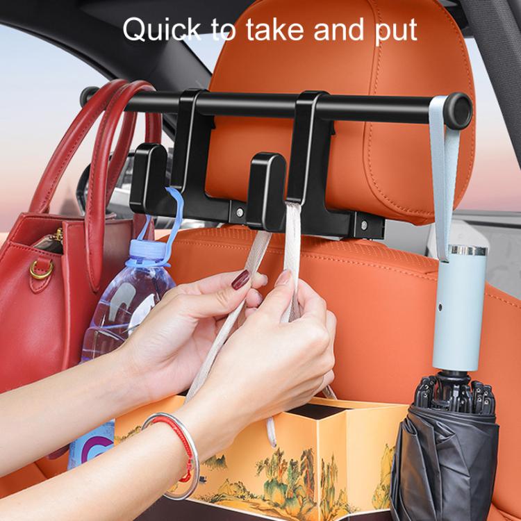 Universal Car Seat Back Double Hooks Umbrella Clothing Storage Rack