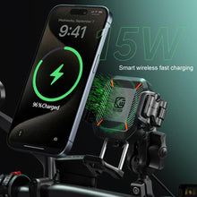 Load image into Gallery viewer, Kewig M33-A5 Outdoor Riding Shock Absorbing Anti-Theft 15W QI Wireless Charger Cell Phone Mounting Bracket, M33-A5