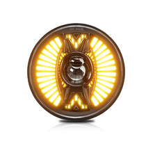 Load image into Gallery viewer, 7 Inch Round Lens With Tangent Fan-Shaped Angel Eye Headlights