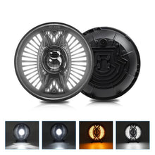 Load image into Gallery viewer, 7 Inch Round Lens With Tangent Fan-Shaped Angel Eye Headlights