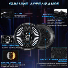Load image into Gallery viewer, 7 Inch Round Lens With Tangent Fan-Shaped Angel Eye Headlights