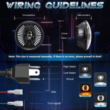 Load image into Gallery viewer, 7 Inch Round Lens With Tangent Fan-Shaped Angel Eye Headlights