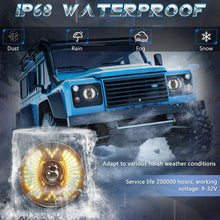 Load image into Gallery viewer, 7 Inch Round Lens With Tangent Fan-Shaped Angel Eye Headlights