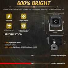 Load image into Gallery viewer, Motorcycle Spotlight Strobe 6 Modes With Control Cable Set