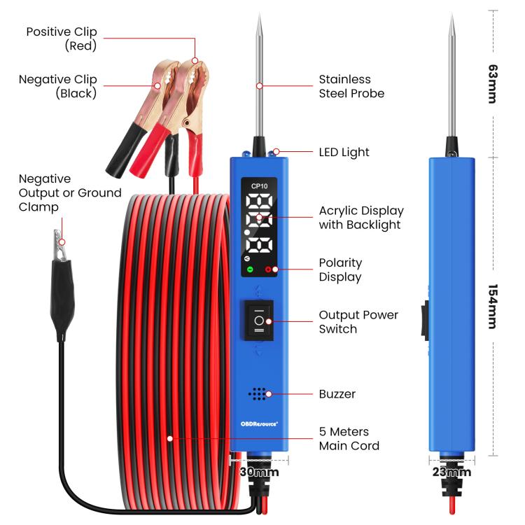 OBDResource 0-80V Multi-Function Portable Automobile Circuit Tester