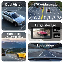 Load image into Gallery viewer, 4K+1080P Driving Recorder Dual Front &amp; Rear Recording WIFI Reversing Images