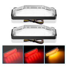 Load image into Gallery viewer, 2pcs 28LED Bi-Color High Brake Tail Lights Turn Signal Lights For Sweeper / RV / Van / Truck Modification