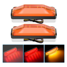 Load image into Gallery viewer, 2pcs 28LED Bi-Color High Brake Tail Lights Turn Signal Lights For Sweeper / RV / Van / Truck Modification