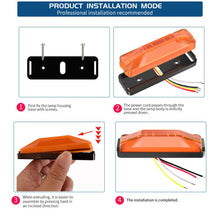 Load image into Gallery viewer, 2pcs 28LED Bi-Color High Brake Tail Lights Turn Signal Lights For Sweeper / RV / Van / Truck Modification