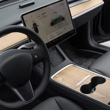 Load image into Gallery viewer, For Tesla 2024+ Model 3 Highland Center Console Panel Protection Sticker, Horizontal Wood Grain, Vertical Wood Grain, Carbon Fiber Grain, Matt Black, Frosted Black