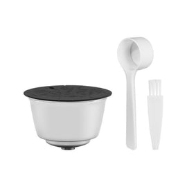 For Dolce Gusto Coffee Maker Stainless Steel Reusable Coffee Capsule Shell, Capsule+Brush And Scoop, Capsule+40mm Powder Hammer+Brush And Scoop