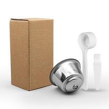 Load image into Gallery viewer, For Dolce Gusto Coffee Maker Stainless Steel Reusable Coffee Capsule Shell, Capsule+Brush And Scoop, Capsule+40mm Powder Hammer+Brush And Scoop