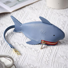 Load image into Gallery viewer, Hallmo Universal Shark-Shaped Key Protective Cover Multifunctional Car Key Storage Bag, Dark Blue, Light Blue