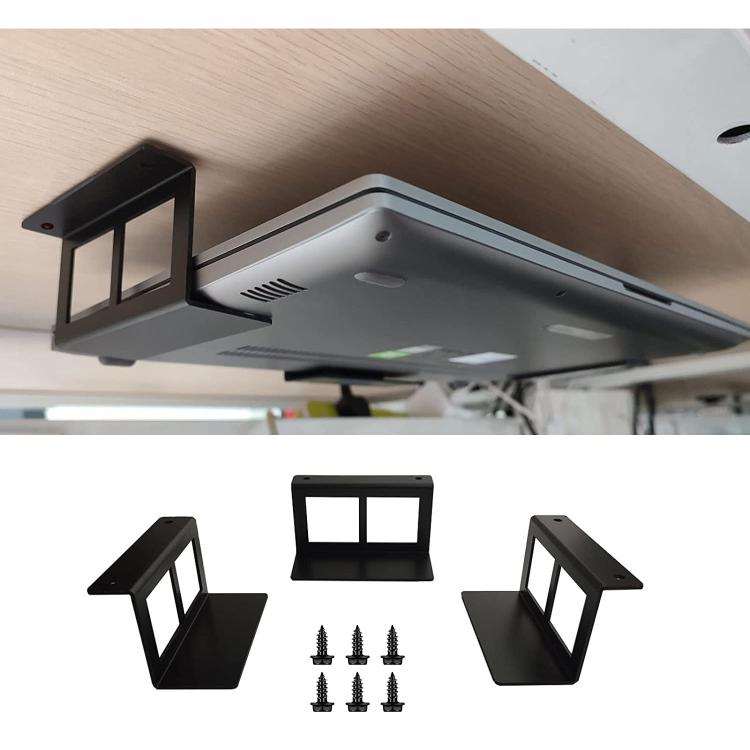 Under Desk Laptop Tablet Mini PC Storage Stand Metal Invisible Tray Rack, 4.8cm, 6.8cm