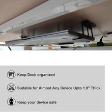 Load image into Gallery viewer, Under Desk Laptop Tablet Mini PC Storage Stand Metal Invisible Tray Rack, 4.8cm, 6.8cm