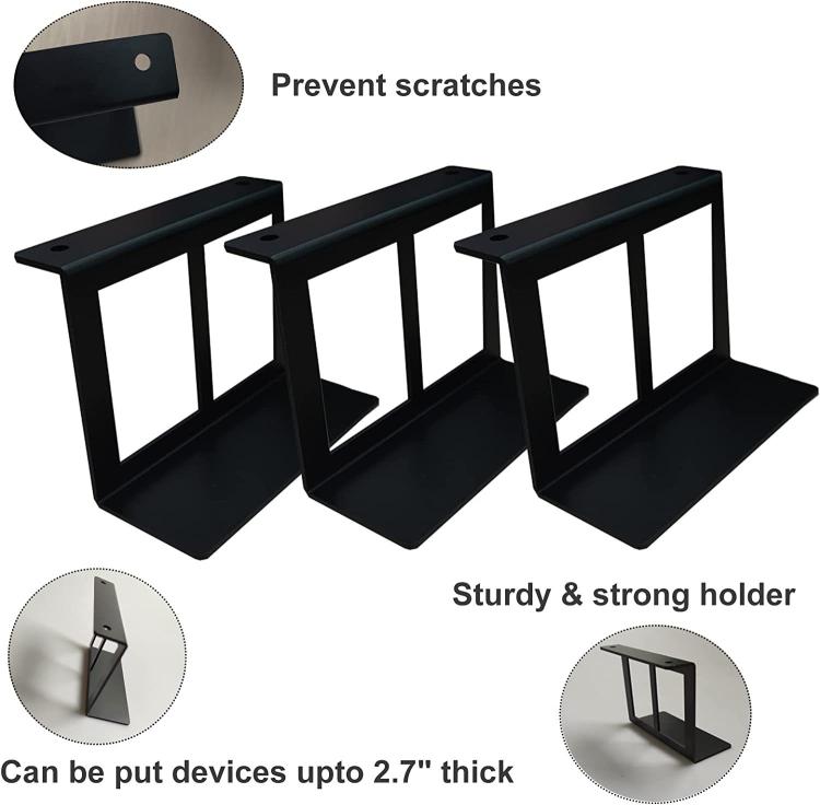 Under Desk Laptop Tablet Mini PC Storage Stand Metal Invisible Tray Rack, 4.8cm, 6.8cm