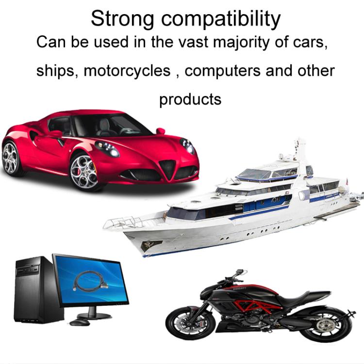 Square Snap-On USB3.0 Compatible 2.0 Car Boat Motorcycle Instrument Panel Extension Cable, 1m