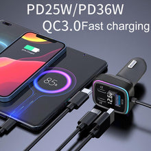 Load image into Gallery viewer, Powerful Output Colorful Ambient Lights Car Quick Charger, GE01
