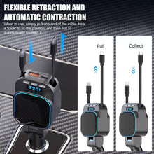 Load image into Gallery viewer, Dual Retractable Cable Car Charger Automobile Bluetooth MP3 Player, BC97