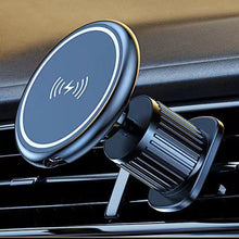 Load image into Gallery viewer, 15W Car Magnetic Wireless Charging Phone Holder Alloy Base, Adhesive Black, Adhesive Silver, Air Outlet Black, Air Outlet Silver