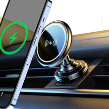 Load image into Gallery viewer, 15W Car Magnetic Wireless Charging Phone Holder Alloy Base, Adhesive Black, Adhesive Silver, Air Outlet Black, Air Outlet Silver