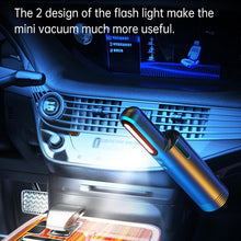 Load image into Gallery viewer, Car Mini Portable Powerful Suction LED Flashing Warning Light Outdoor Lighting Vacuum Cleaner, V8