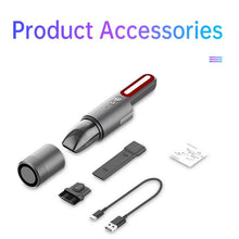 Load image into Gallery viewer, Car Mini Portable Powerful Suction LED Flashing Warning Light Outdoor Lighting Vacuum Cleaner, V8