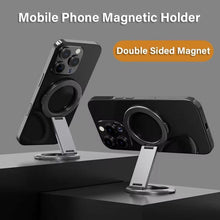 Load image into Gallery viewer, Foldable Double-sided Magnetic Phone Holder Gym Car Universal Stand, Mirror Type Black, Mirror Type Silver