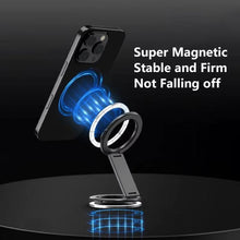 Load image into Gallery viewer, Foldable Double-sided Magnetic Phone Holder Gym Car Universal Stand, Mirror Type Black, Mirror Type Silver