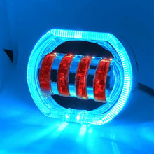 Load image into Gallery viewer, Motorcycle Electric Vehicle General Modification LED Headlight 4 Beads Double Lens Lamps, White Aperture+Red Devil Eye, Red Aperture+Red Devil Eye, Blue Aperture+Red Devil Eye, Ice Blue Aperture+Red Devil Eye, Green Aperture+Red Devil Eye              ...