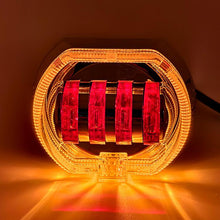 Load image into Gallery viewer, Motorcycle Electric Vehicle General Modification LED Headlight 4 Beads Double Lens Lamps, White Aperture+Red Devil Eye, Red Aperture+Red Devil Eye, Blue Aperture+Red Devil Eye, Ice Blue Aperture+Red Devil Eye, Green Aperture+Red Devil Eye              ...