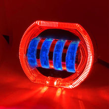 Load image into Gallery viewer, Motorcycle Electric Vehicle General Modification LED Headlight 4 Beads Double Lens Lamps, White Aperture+Red Devil Eye, Red Aperture+Red Devil Eye, Blue Aperture+Red Devil Eye, Ice Blue Aperture+Red Devil Eye, Green Aperture+Red Devil Eye              ...