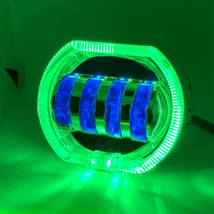 Motorcycle Electric Vehicle General Modification LED Headlight 4 Beads Double Lens Lamps, White Aperture+Red Devil Eye, Red Aperture+Red Devil Eye, Blue Aperture+Red Devil Eye, Ice Blue Aperture+Red Devil Eye, Green Aperture+Red Devil Eye              ...