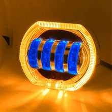 Load image into Gallery viewer, Motorcycle Electric Vehicle General Modification LED Headlight 4 Beads Double Lens Lamps, White Aperture+Red Devil Eye, Red Aperture+Red Devil Eye, Blue Aperture+Red Devil Eye, Ice Blue Aperture+Red Devil Eye, Green Aperture+Red Devil Eye              ...