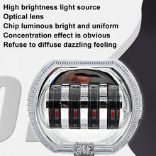 Load image into Gallery viewer, Motorcycle Electric Vehicle General Modification LED Headlight 4 Beads Double Lens Lamps, White Aperture+Red Devil Eye, Red Aperture+Red Devil Eye, Blue Aperture+Red Devil Eye, Ice Blue Aperture+Red Devil Eye, Green Aperture+Red Devil Eye              ...
