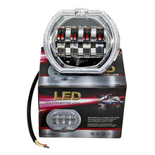 Load image into Gallery viewer, Motorcycle Electric Vehicle General Modification LED Headlight 4 Beads Double Lens Lamps, White Aperture+Red Devil Eye, Red Aperture+Red Devil Eye, Blue Aperture+Red Devil Eye, Ice Blue Aperture+Red Devil Eye, Green Aperture+Red Devil Eye              ...