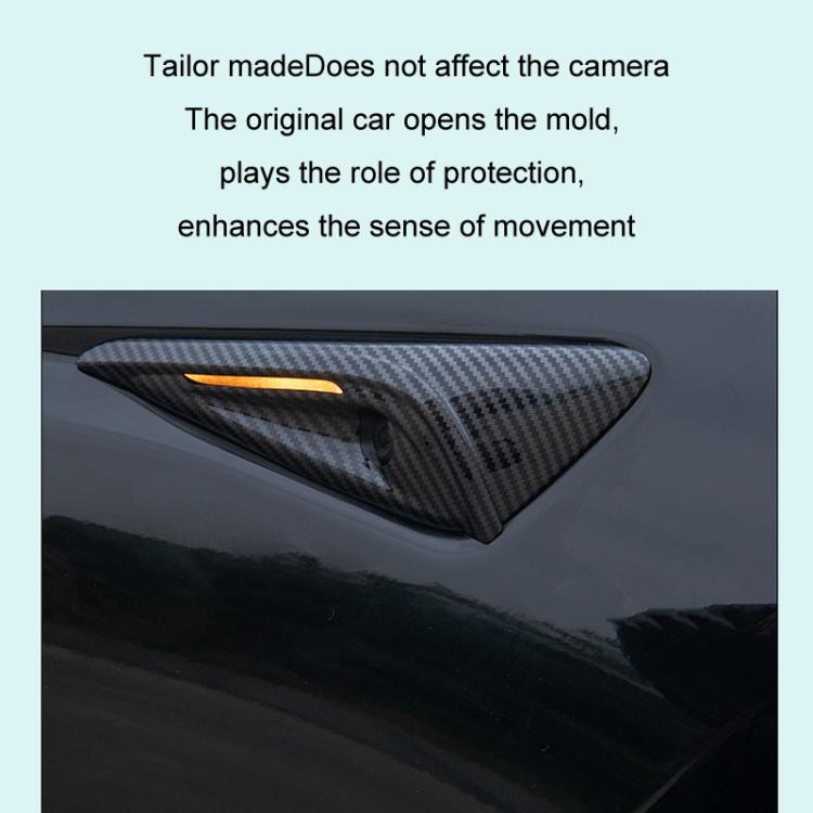 For Tesla 2024 Model 3 Fenders Side Labels Camera Cover Stickers, Pearl White, Glossy Carbon Fiber Texture, Matt Carbon Fiber Texture, Piano Paint Bright Black, Frosted Matt Black, Bright Red
